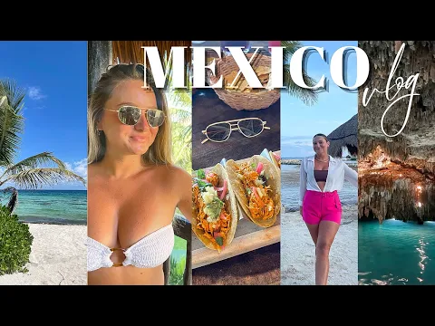 RIVIERA MAYA MEXICO VLOG: Tulum, Cenotes, Beach Club + Traveling to Mexico with our friends!